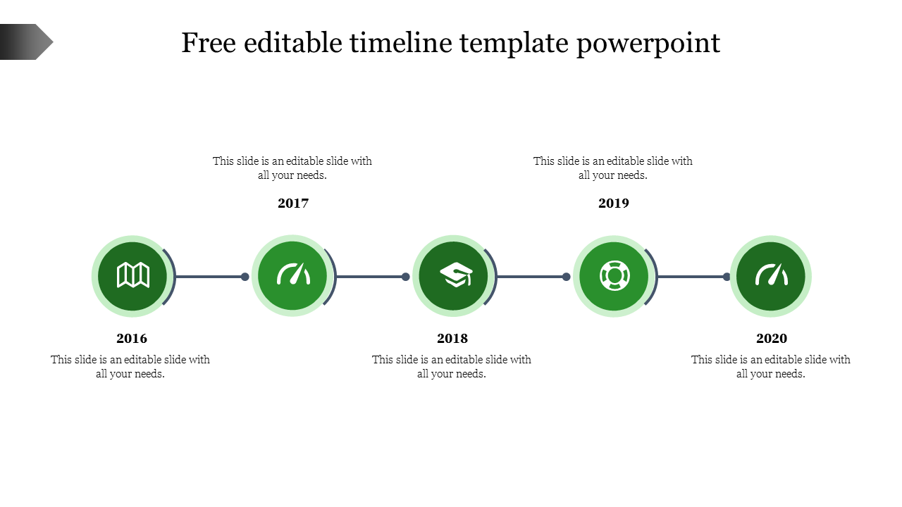 free editable timeline template powerpoint-Green